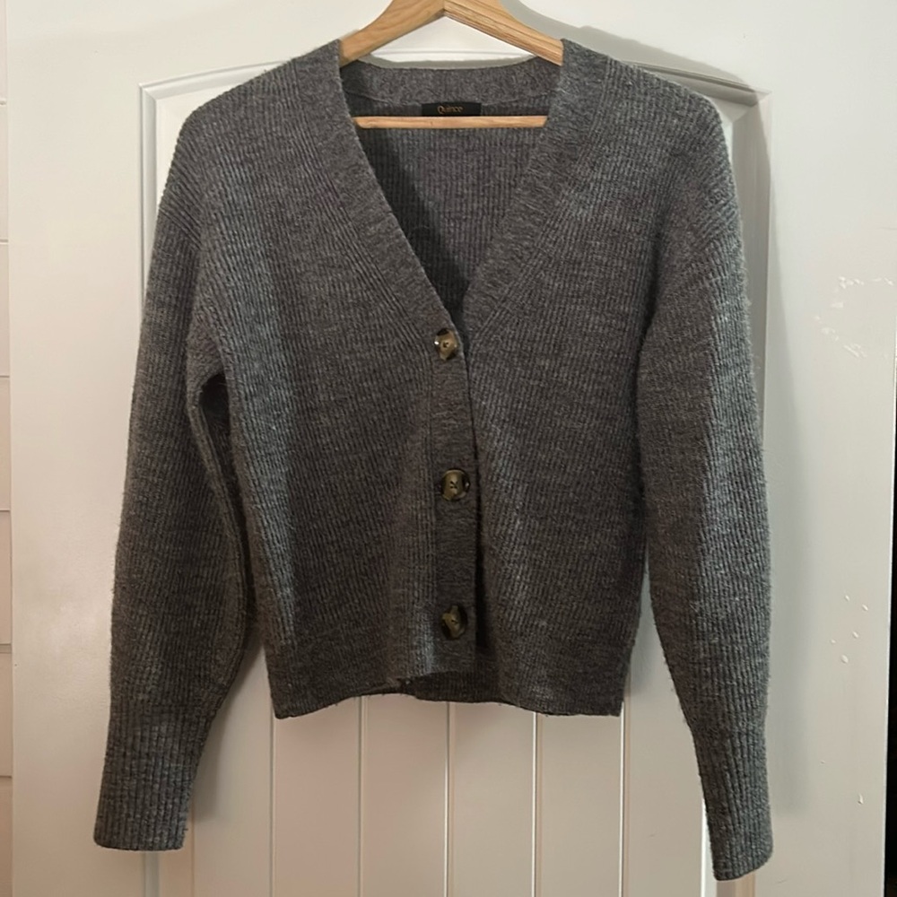 Quince Baby Alpaca-Wool Cropped Cardigan